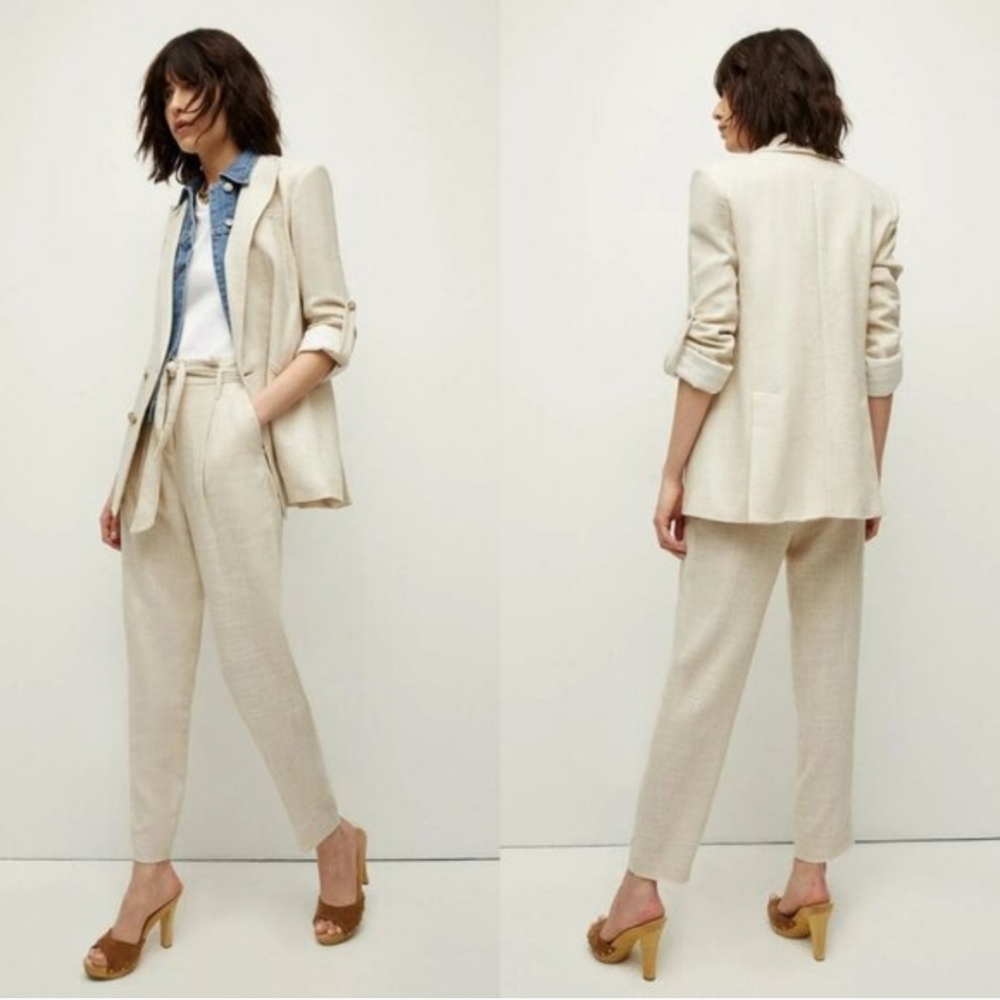 Veronica Beard Parineti Double Breasted Dickey Blazer Silver Cream Size 2